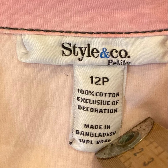 Style & Co SNAP FRONT WESTERN SHIRT WOMENS SIZE 12P - Picture 2 of 3